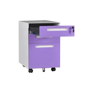 3 Drawer Cold Rolled Steel Filing Cabinet Lock Movable Mobile Pedestal Eco-Friendly Durable Adjustable Height School
