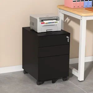 3 Drawer Metal Filing Cabinet with Lock Steel Filing Cabinet Storage Cabinet Under Table Storage Cabinet with Wheels and Lock