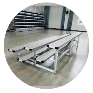 3 Low Rise Aluminum Tribune Seats Indoor Outdoor Bleacher Seating with Wheels
