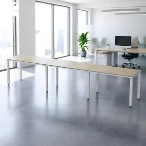3 Personas Workstation Desk Escritorio 360x60x75cm Streamlined Long Row Office Desk for Modern Business Centers Office Table