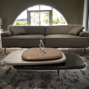 3 Piece Stacked Coffee Table Set Rounded Rectangle Ultra Low No Legs Tri Color Custom Hotel Decor