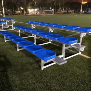 3 Rows Portable Outdoor Aluminium Bleachers Grandstand Seating Bench Chairs Movable Tip and Roll Aluminum Bleachers for Football