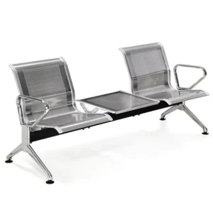 3-Seater 304 Solid Stainless Steel Public Waiting Chair Hospital Clinic Row Seating Station Rest Bench