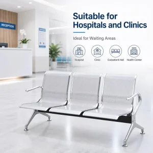 3 Seater Hospital Waiting Chair Metal Medical Bench for Clinic Reception Area and Patient Waiting Room