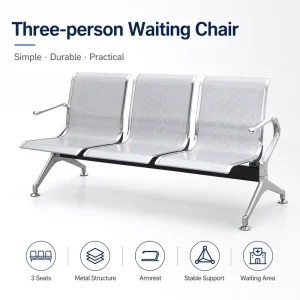 3 Seater Hospital Waiting Chair Metal Medical Waiting Bench for Clinic Reception Area