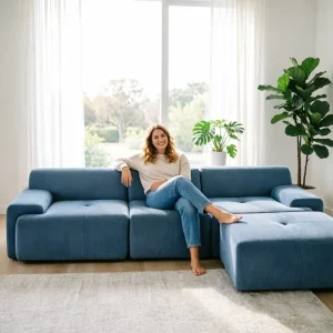 3 Seater L Shaped Compressed Sectional Sofa Eco Friendly Fabric Customizable for Living Room Bedroom Villa Hotel Small Spaces