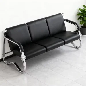 3-Seater Modern Design Waiting Chair with Steel Frame for Airport Hospital School Workshop Commercial Use