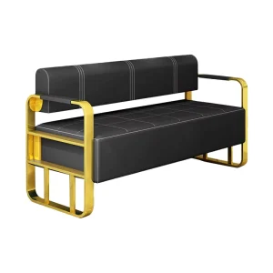 3 Seater PU Foam Waiting Chair Multi color Optional White and Gold Sofa for Waiting Room
