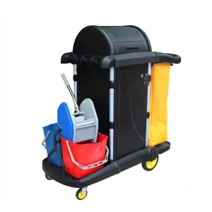 3 Shelf Plastic Commercial Janitorial Housekeeping Cleaning Trolley