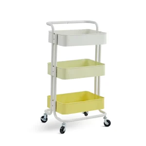 3 Tier Kitchen Rolling Cart Multi purpose Metal Utility Cart with Wheels for Home Organization