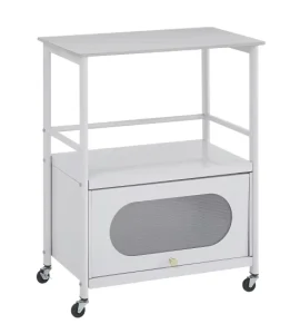 3 Tier Modern Stainless Steel Multi Function Movable Cart Stone Top Rolling Trolley for Hotel Restaurant Kitchen Wardrobe