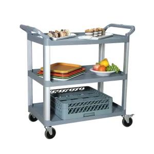 3 Tier Sector Tubes Stable Plastic Service Cart Food Serving Trolley for Restaurant