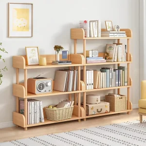 3 Tier Wooden Open Office Organizer Bookcase Eco Friendly Customizable Size