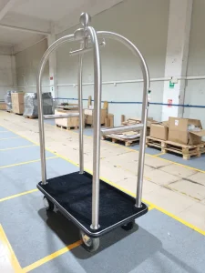 300KG Capacity Steel Heavy Duty Electric Luggage Cart for Hotel Use Battery Powered 4 Swivel Caster Wheels Multi Functional