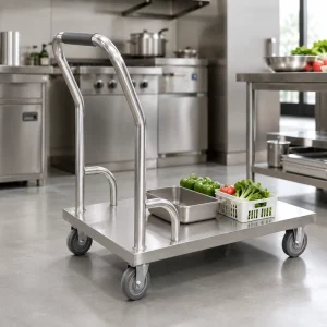 304 201 Commercial Stainless Steel Trolley Mobile Food Dining Cart for Restaurant Hotel