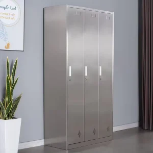 304 Stainless Steel 3 Doors Locker Bathroom Storage Cabinet Cupboard Employee Dormitory Iron Wardrobe Shoe Cabinet