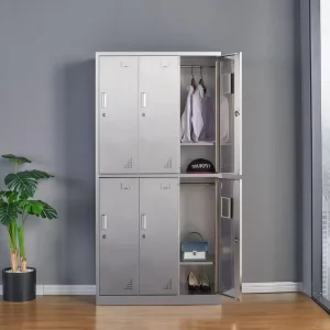 304 Stainless Steel 6 Door Modern Storage Locker Cabinet for Apartment Bedroom Electronic Combination Lock for Employees