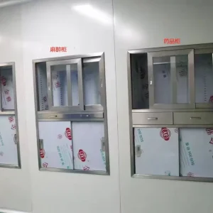 304 Stainless Steel Glass Door Cabinet for Hospital Surgical Tools