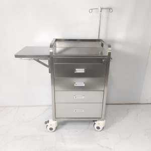 304 Stainless Steel Hospital Furniture Nurse Trolley With Wheels for Drug Transfer to Hospitals