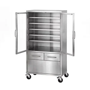304 Stainless Steel Laboratory Instrument Storage Cabinet Mobile Equipment Cabinet for Hospital Research Lab