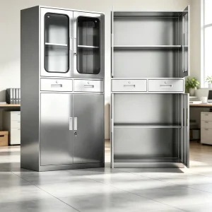 304 Stainless Steel Storage Cabinet Workshop with Lock and Large Capacity Filing Cabinet Employee Storage Cabinet