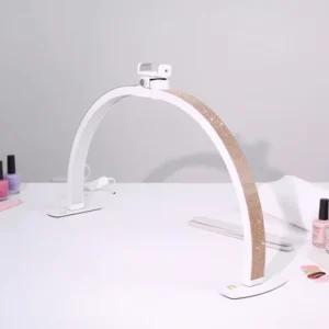30W Custom Pattern Rhinestone Easy Install Dimming LED Desk Table Manicure Lamp Phone Holder Nail Lamp Haft Moon Lamp for Nail