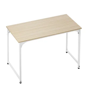 32 Inch Office Computer Desk with Metal Frame Adjustable Feet Water Resistant Scratch Proof Surface Writing Table for Home Study