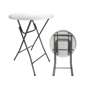 32 Inch Plastic Outdoor High Top White Bar 80cm Round Cocktail Folding Table for Events