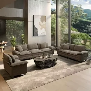 3+2+1 Modular Sectional Sofa Sets Oversized Couch Set Comfy Cloud Chenille Couches 5 Seater Deep Seat Sofa for Living Room