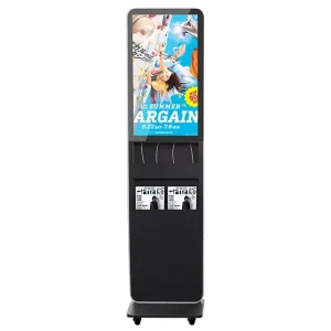 32inch Screen Magazine Rack Charging Station Floor Standing Charging Digital Literature Display With 32″ Digital Screen