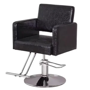360 Rotating Ergonomic Durable Black Stainless Steel Barber Chair Hydraulic Footrest Height Adjustable Salon Furniture Beauty