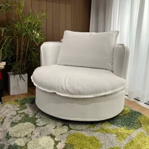 360 Swivel Sofa Chair Modern Design Made of Cotton and Linen Fabric Comfortable Soft for Living Rooms Bedrooms Apartments Malls