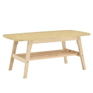 39 Inch Double Layer Storage Coffee Table Large Storage Center Table for Living Room Apartment Office