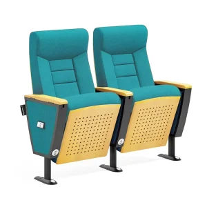 3D Cinema Recliner Chair Theater Seating with Cupholder Fabric Durable Folding Stackable Home Office School Commercial Furniture