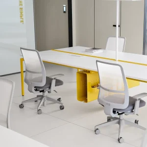 4 6 Person Convertible Modular Workstation Desk with Storage Cabinet Modern Design for Open Space Office Building