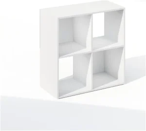 4 Cube Bookshelf Storage Organizer Bookcase Living Room Bedroom Home Office White