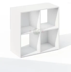 4 Cube Bookshelf White Cube Storage Shelf for Living Room Bedroom Home Office