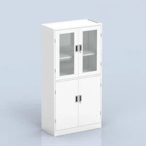 4 Door Cold Rolled Steel Medical Storage Cabinet Glass Front Lockable Medicine Cabinet for Pharmacy Clinic Lab Room