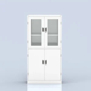 4 Door Cold Rolled Steel Storage Cabinet Glass Front Lockable Medical Instrument Medicine Cabinet for Lab Clinic