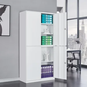 4 Door Steel Filing Cabinet Metal Storage Cupboard Office Document Organizer Cabinet with Lock School Cupboard