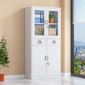 4 Doors Metal Lockable File Cabinet 2 Drawers Steel Filing Cabinet Privacy Metal Storage Cabinet