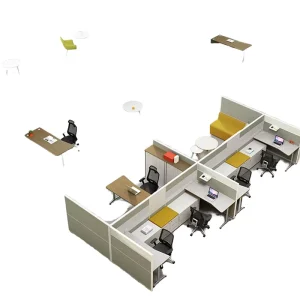 4 Person Adjustable Flexible Modular Modern Office Cubicle Workstation Desk Partition Furniture for Call Center School Office