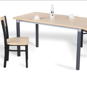 4-Person Commercial Fast Food Restaurant Dining Table Chair Set Wood Metal Frame Eco-Friendly Durable for Hotel School Use
