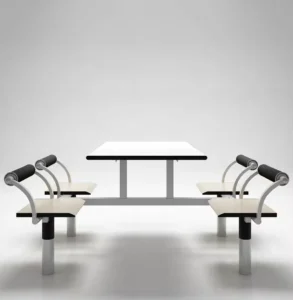 4 Person Modern Eco-Friendly & Durable Steel Canteen Restaurant Dining Table and Chair Set