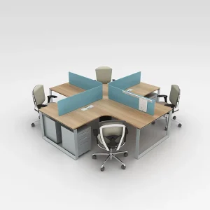 4 Person Modular Convertible Metal Work Table Office Desk with Modern Design for Commercial Use