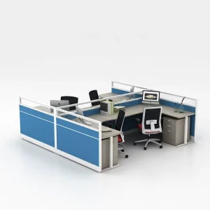 4 Person Office Cubicle Partition Workstation Modern L Shaped Design Durable Office Furniture Divider for School Use Modular