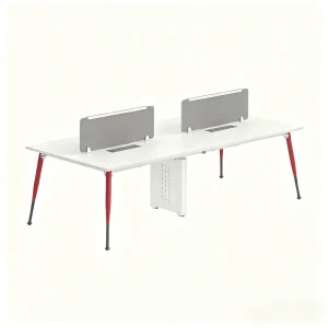 4 Person Office Workstation Desk Modular Cubicle Furniture Open Plan Staff Desk System with Privacy Partition for Workspace