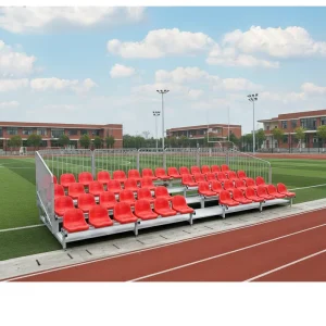 4 Row Bench Bleacher Seats Metal Grandstand Stadium Tribune Seating with Plastic Seats Aluminum Alloy Weather Resistant NLP ZKBB