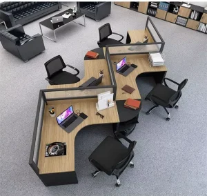 4 Seat Office Desk and Chair Combination Screen Booth Four Seat Corner Simple Staff Work Desk Furniture