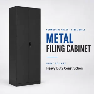 4 Shelf Metal Storage Cabinet 5 Compartment Steel Locker Cabinet for Office Storage Document Organization Steel Construction
